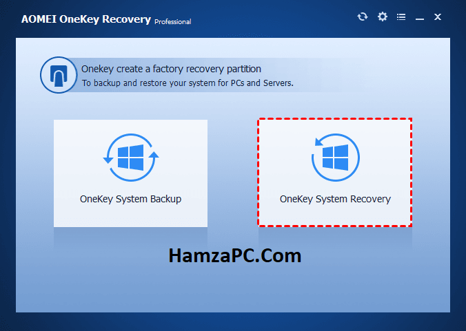 AOMEI OneKey Recovery Professional 1.7.1 Crack Plus Key Free Download